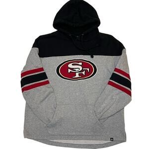Vintage Official San Francisco 49ers NFL Gray Hoodie Sweatshirt Large L by ‘47